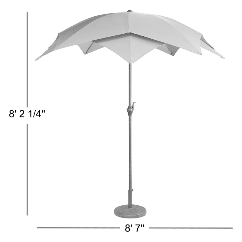 Parasol de patio extérieur 8,85 pi avec manivelle, Rose
