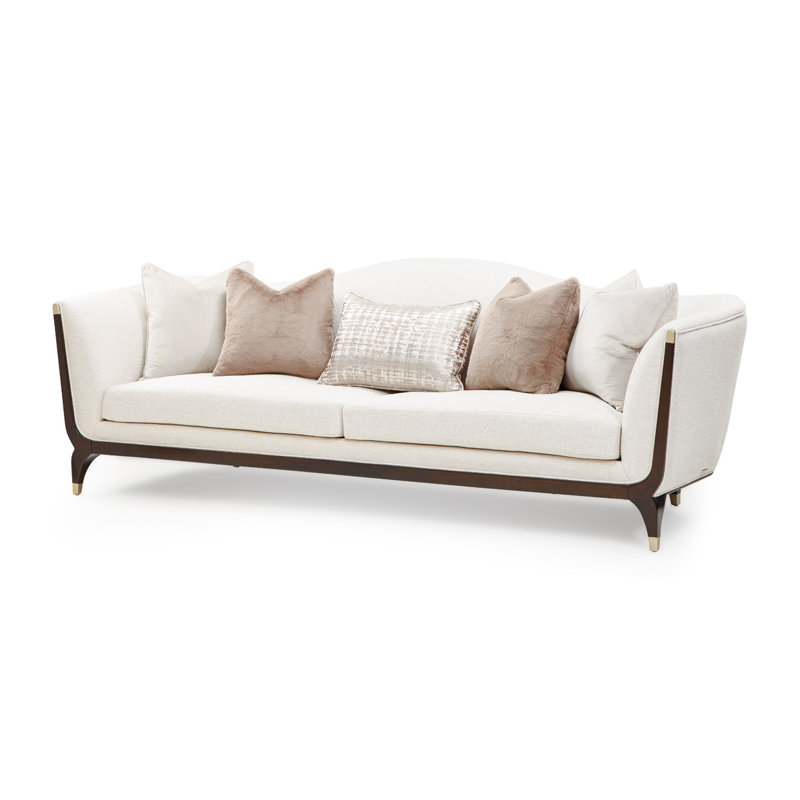 Paris Chic Curved Tuxedo Arm Sofa - Ivory