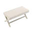 Double banc Comfort recouvert de tissu de velours, tabouret avec pieds élégants en X, coussin confortable avec passepoil, velours-1558488229