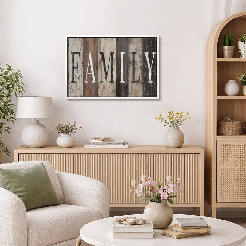 Illustration de famille, photos de chambre familiale, impression sur toile encadrée, estampe numérique, Cadre blanc