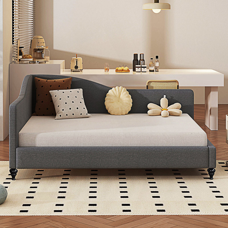 Full Size L-Shaped Daybed, Day Bed, Gray, Full/Double