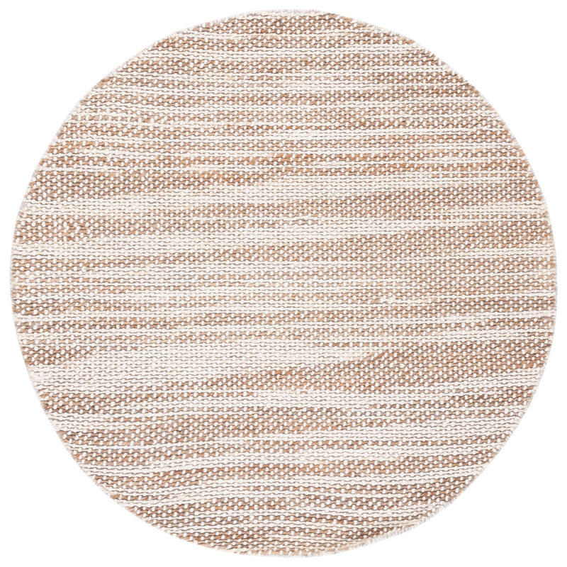 Charvik Handmade Area Rug in Natural/Beige, Round 6'