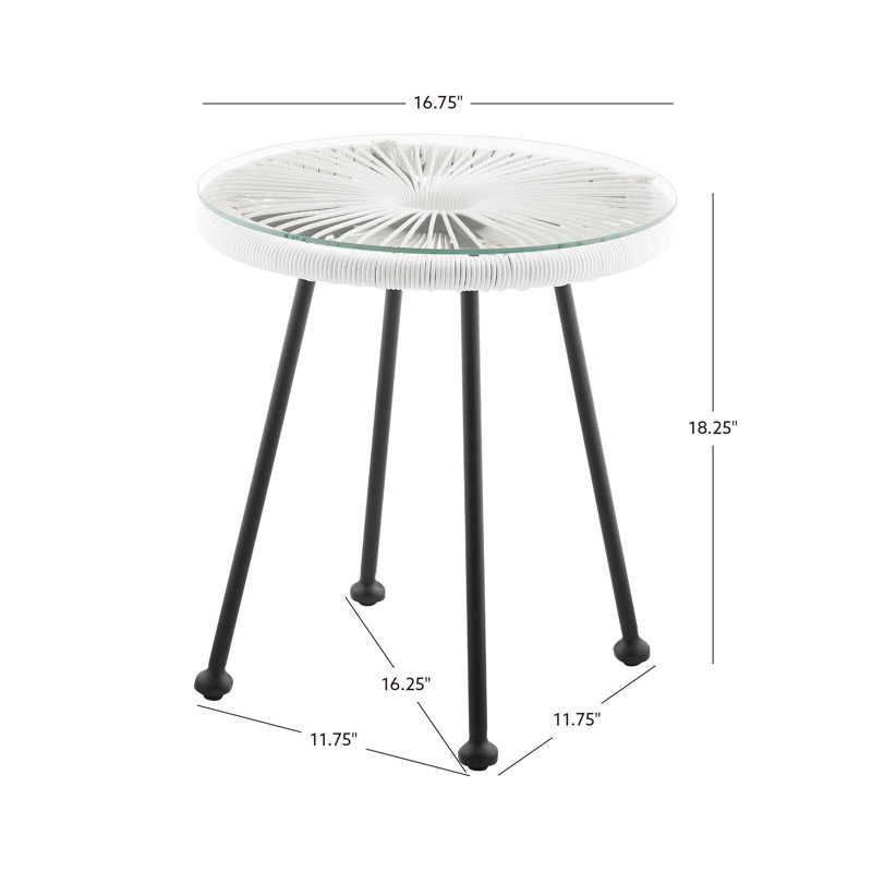 Table d'appoint d'extérieur, Blanc
