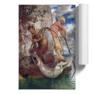 Mermaid Caught In The Net - No Frame Print