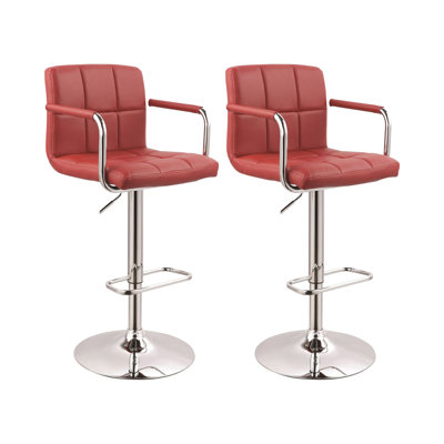 Swivel Upholstered Adjustable Height Counter Stool with Metal Frame