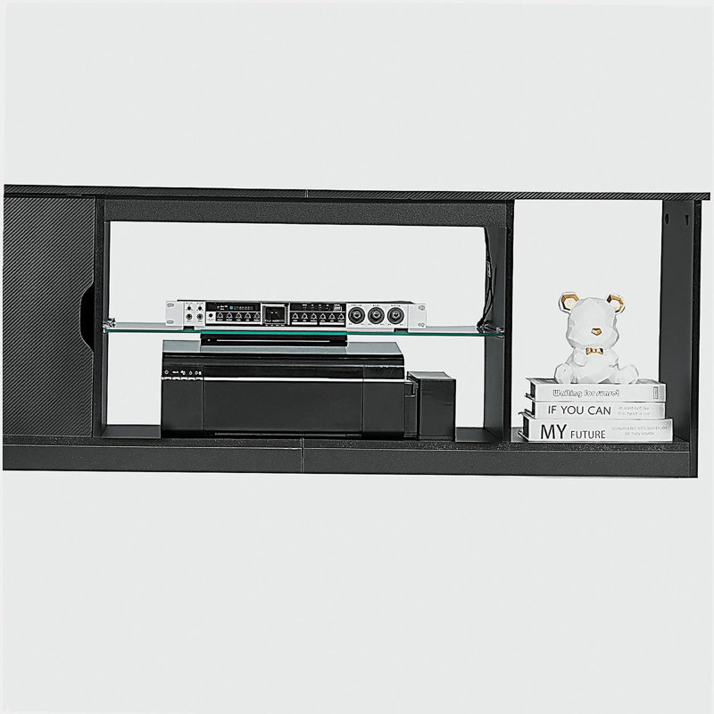 Meuble télé pour téléviseur de 65 po ou moins avec meuble télé avec tablette en verre
