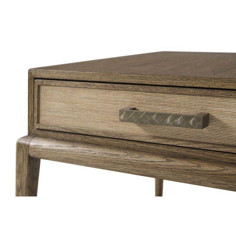 Flagler Side Table with Wallpaper, Tobacco