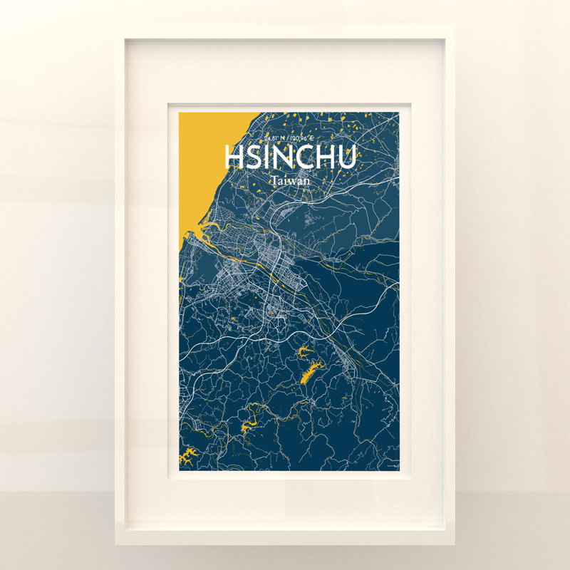 Hsinchu City Map In Amuse - No Frame Print, 36cm H x 24cm W x 0.05cm D