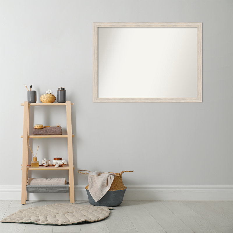 Miroir mural non biseauté en bois franc, H 30 po x l 41 po
