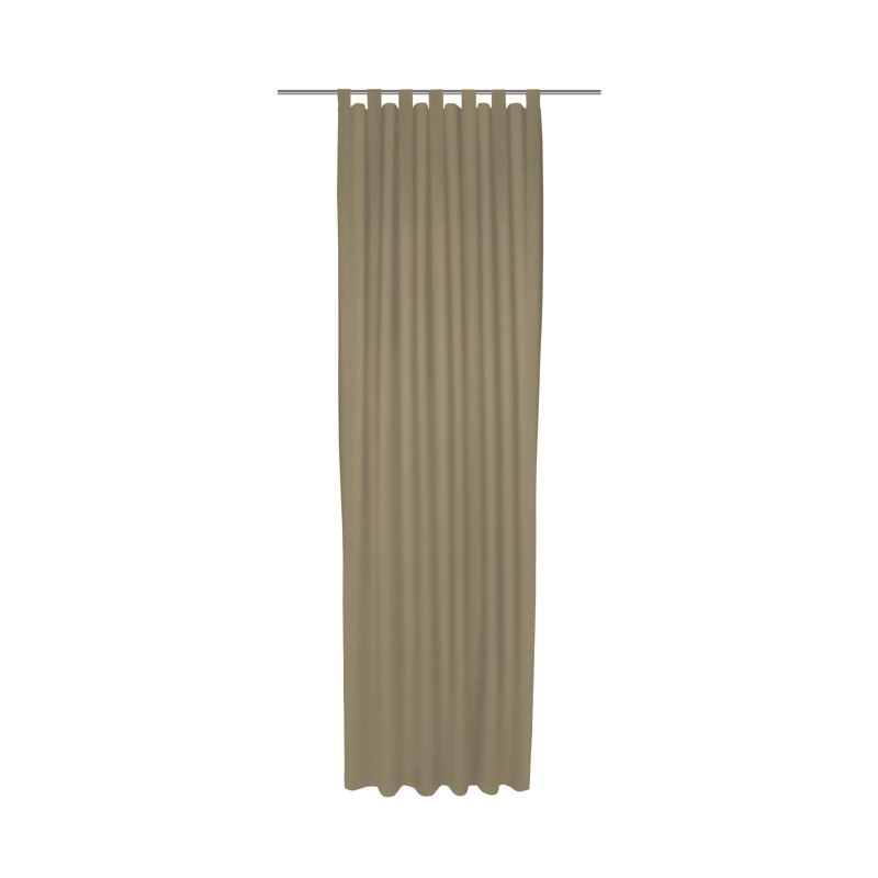 Polyester Blackout Tab Top Curtain Panel, 142cm Width x 375cm Drop, Taupe