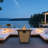 24" H x 28" W Outdoor Propane Fire Pit Table, Metal Cover Lid, Lava rocks and Hidden tank storage, 50000BTU