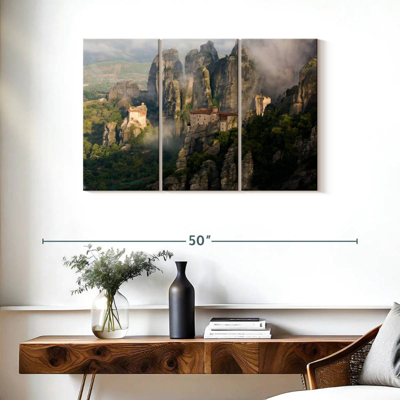 Adella Greek Meteora Monastery, 24" H x 38" W