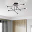 8 Light Black Extra Large Semi-Flush With Brushed Nickel Accents-1563850626