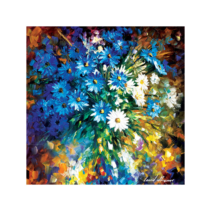 Bouqet Of Happiness by Leonid Afremov - Wrapped Canvas Painting, 66.04 cm H x 66.04 cm W x 1.91 cm D