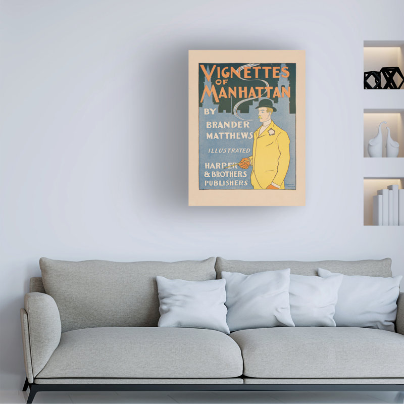 Œuvre sur toile, Bachelor de Edward Penfield, H 19 po x l 14 po