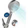 Filtered Shower Head with Handheld, High Pressure 6 Spray Mode Showerhead with Filters, Water Softener Filters Beads for Hard Water - Remove Chlorine - Reduces Dry Itchy Skin
