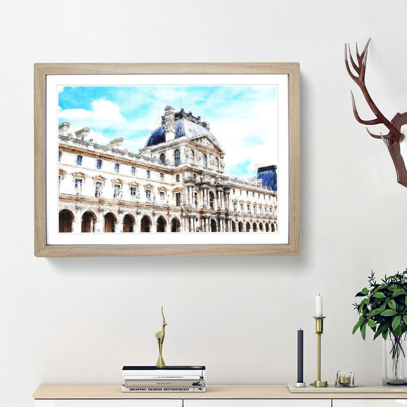 Winter Palace in St. Petersburg Russia - Picture Frame Painting Print, 62cm H x 87cm W x 2cm D, Oak Framed