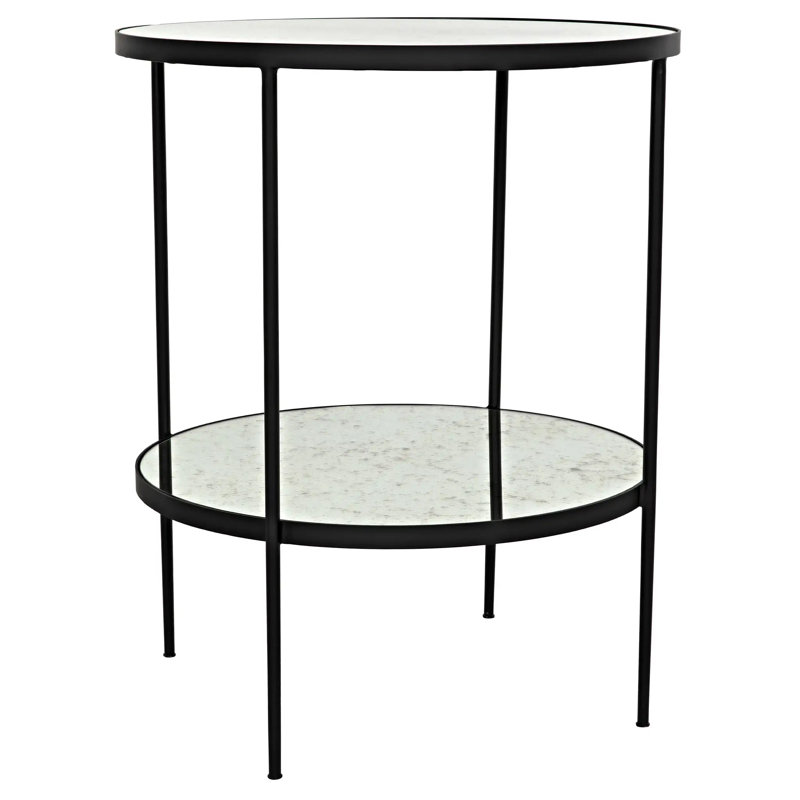 Anna Mirrored Glass Top End Table