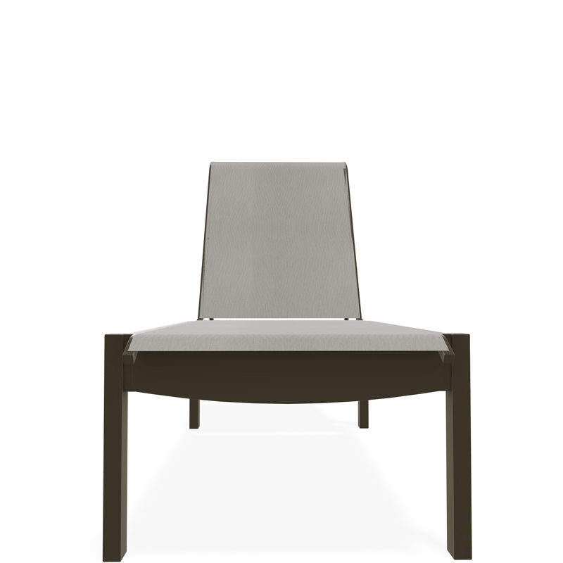 Chaise longue sans accoudoirs empilable en polymère avec accoudoirs Leeward, Bois de plage, Huître Augustine