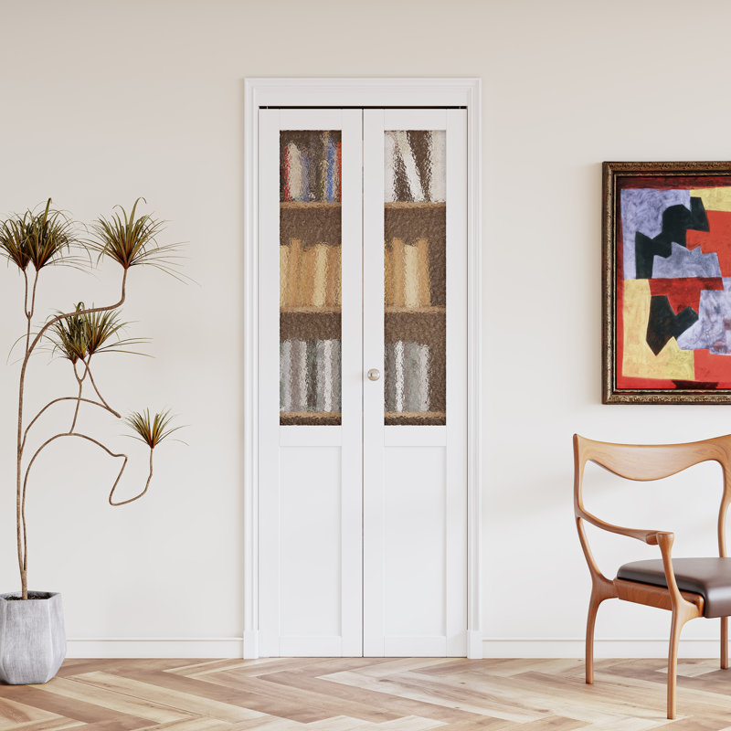 Porte pliante en verre avec quincaillerie d'installation, 30 po x 80 po