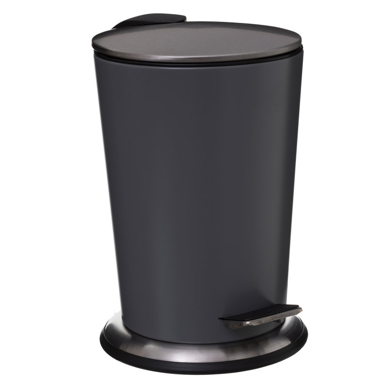 Krouse Metal Step On Kitchen Trash Can - 3L, Matt Grey