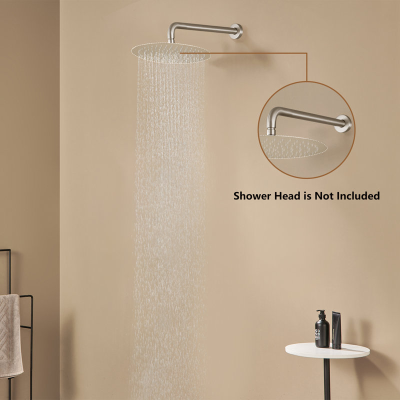 Round Wall-Mount Shower Arm, Brushed Nickel
