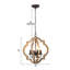 Lustre en bois de style rustique à 4 lumières en bois de style rustique 16 po
