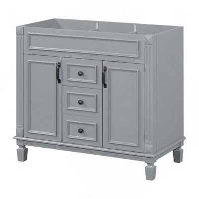 36'' Bathroom Vanity Without Top Sink, Cabinet Only, Modern Bathroom Storage Cabinet with 2 Soft Closing Doors
