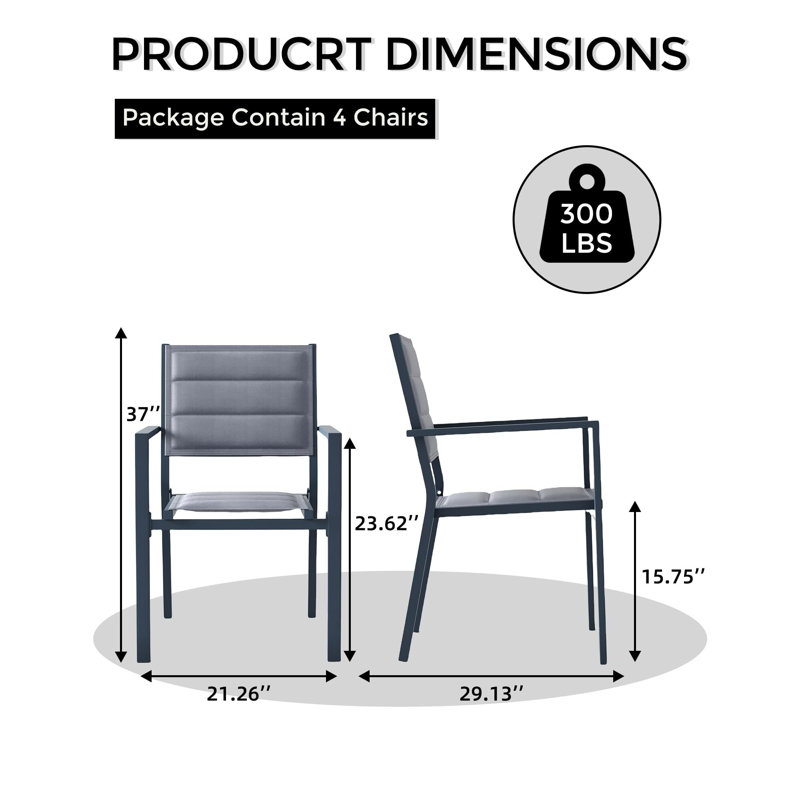 15.75cm H Tufted Stacking Armchair, Grey