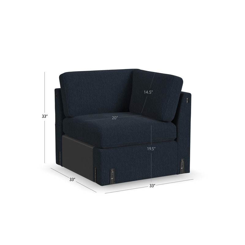 Sky Corner Seat 24 Blue With Pillow, Blue