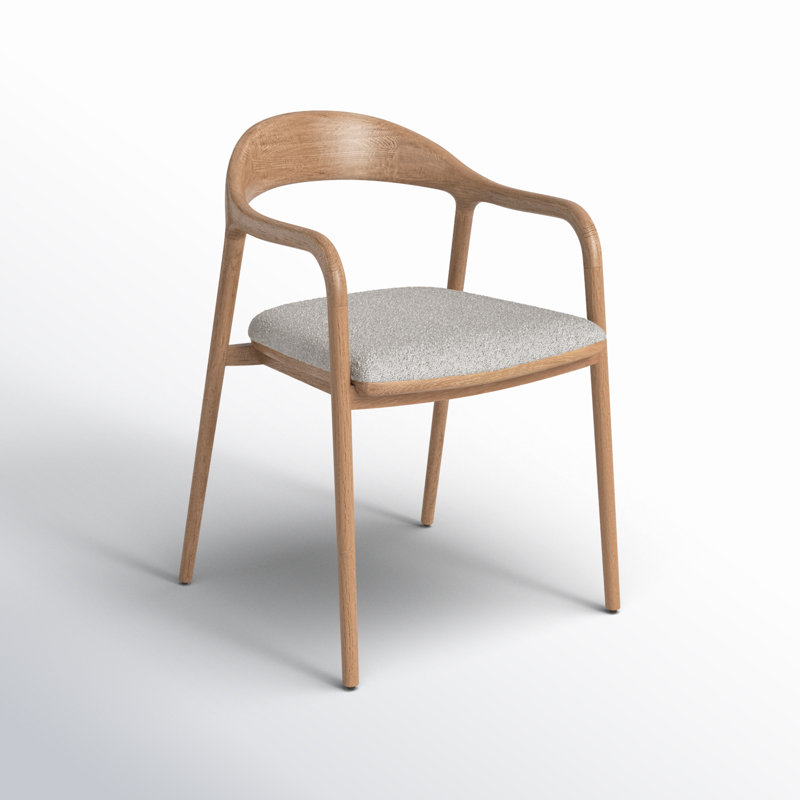 Modern Upholstered Arm Chair, Light Brown