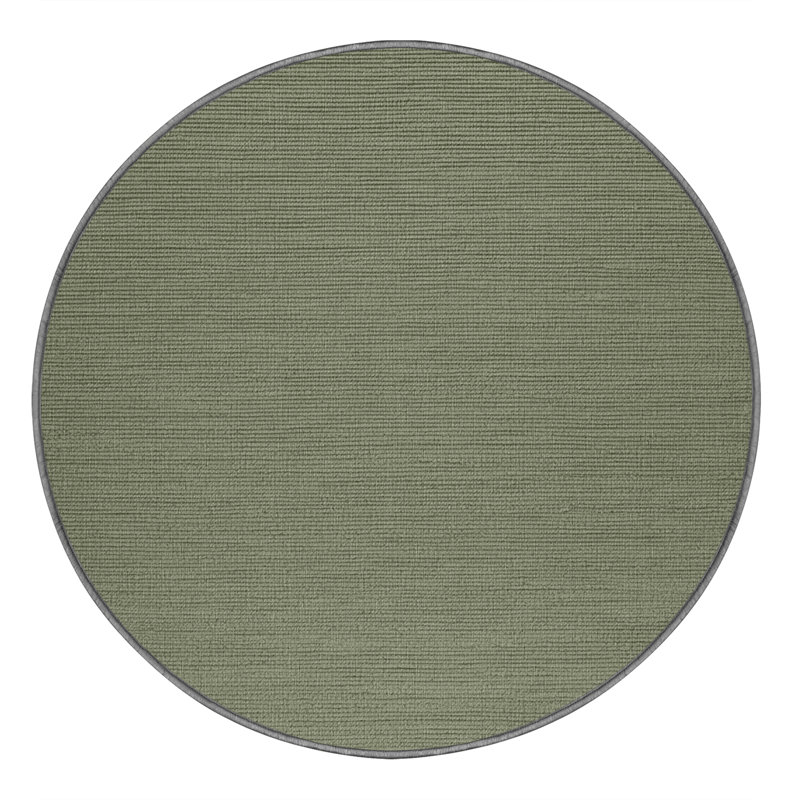 Machine Washable Solid Brown Area Rug, Round 5'