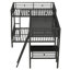 Lit simple superposé simple avec lit mezzanine simple attaché, avec bureau, métal