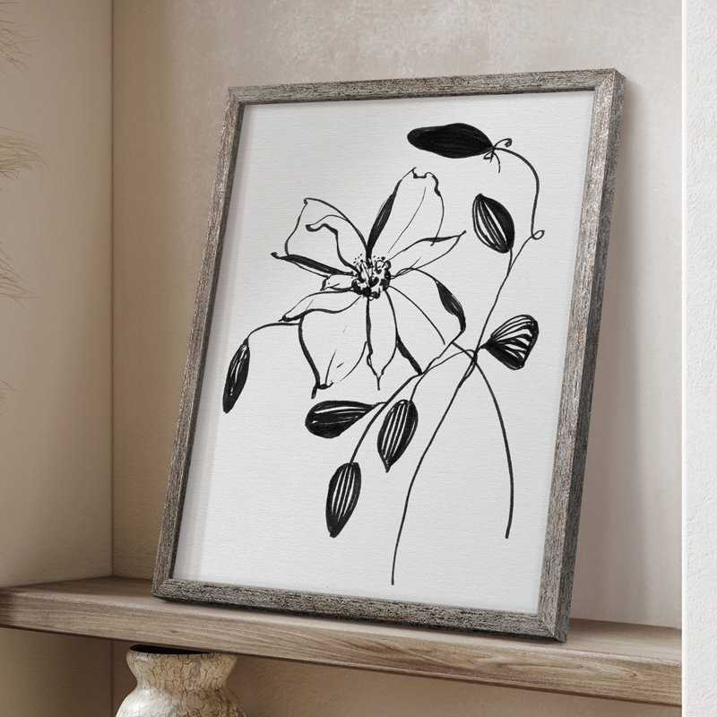 Wild Clematis II, reproduction encadrée - bois massif 47067, H 11 po x l 9 po
