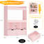 Boîte de rangement pour jouets H 51,7 po, rangement pour animaux en peluche de grande capacité avec 2 tiroirs de rangement mobiles, 3 cubes de rangement, bibliothèque pour chambre d'enfant, salle de jeux (rose)-448700045