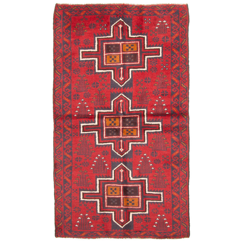 Rizbaft Red Rug 3'7" x 5'7"