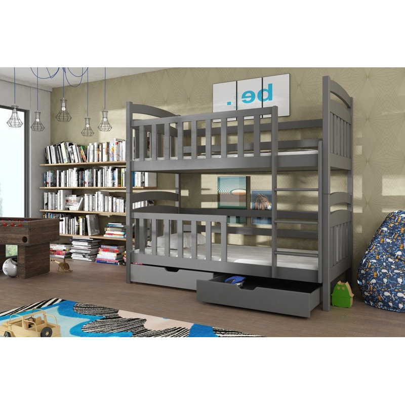 Seb Bunk Bed with Storage Included, Graphite