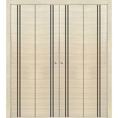 Solid + Manufactured Wood Paneled without Installation Hardware Kit Barn Door