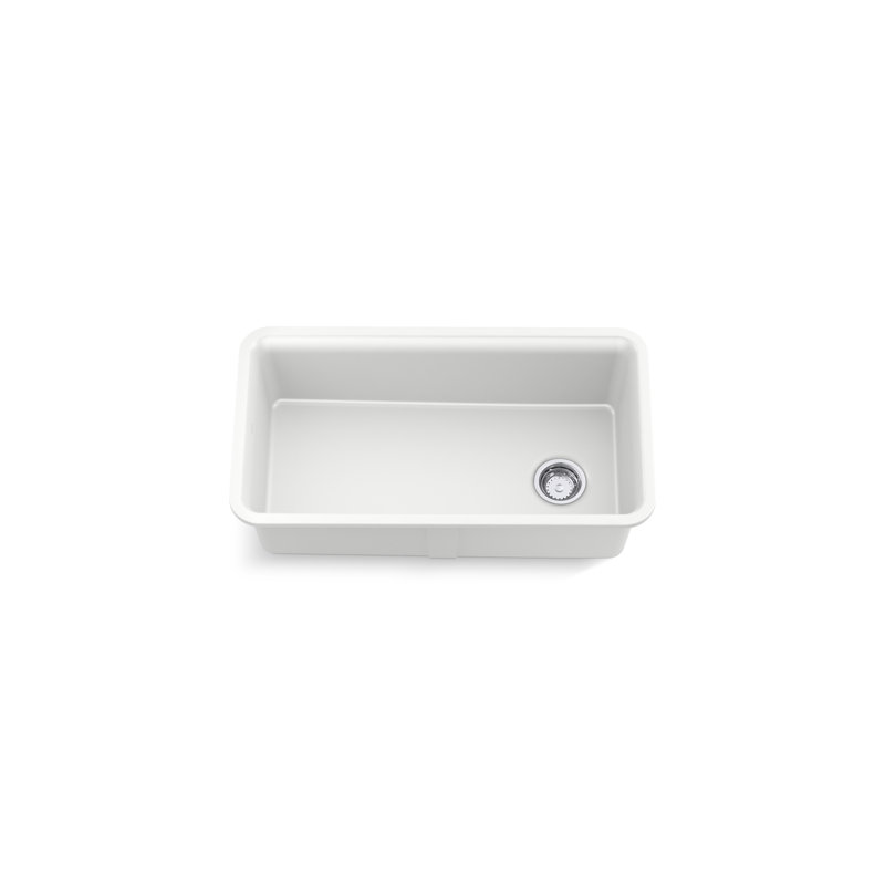 Gunnison 33.5 in. L Undermount Single Basin Kitchen Sink, White