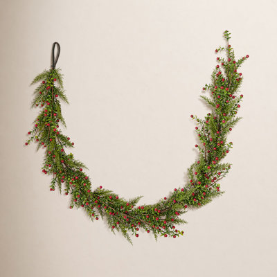 69" Boxwood and Berry Christmas Garland