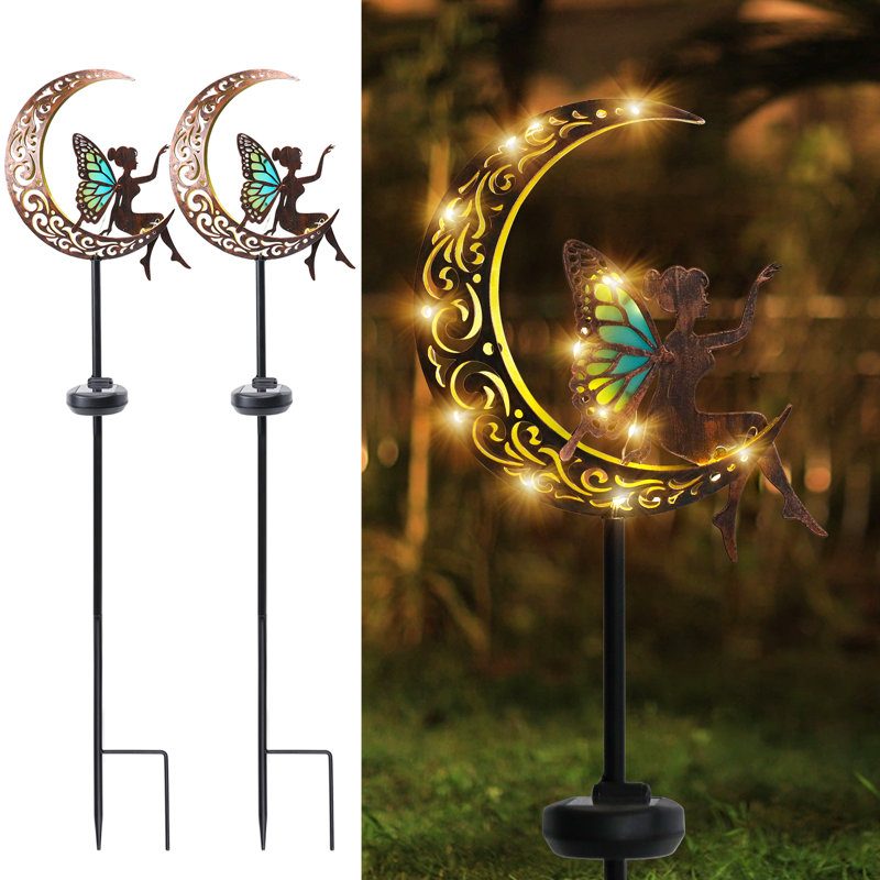 Paquet de 2 piquets de jardin Solar Moon & Fairy