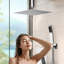 Système de douche à haute pression complet de 10 po fixé au plafond avec valve brute noire matte-125529423