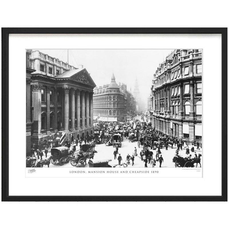 London, Mansion House And Cheapside 1890 by Francis Frith - Single Picture Frame Print, 28cm H x 36cm W x 2.3cm D