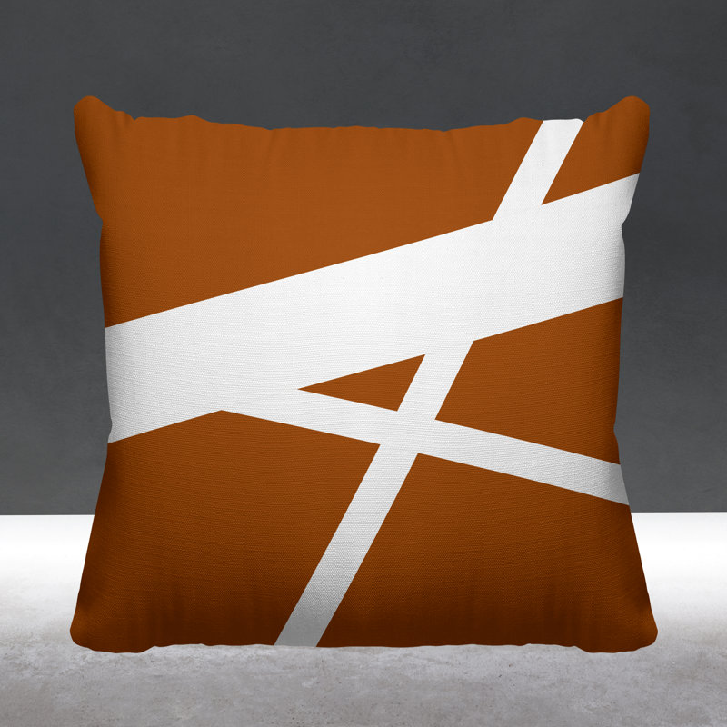 Coussin décoratif intérieur / extérieur Seward Abstract Lines, L 19 po x H 19 po, Orange brûlé