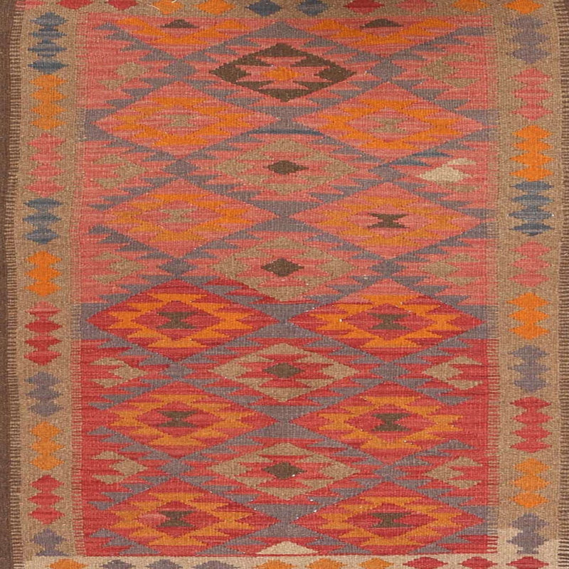 Tapis noir/orange/beige contemporain Elkville, Carré 4 pi