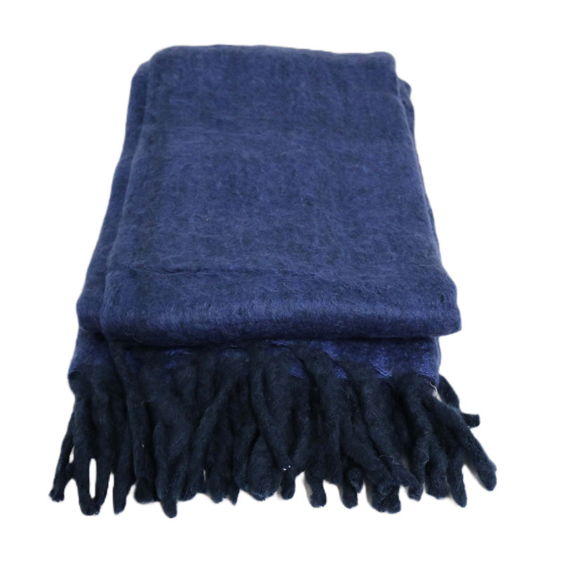 Jeté 100% laine Hidalgo, Bleu, 2.9