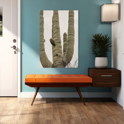 Towering Saguaro Cacti Abstract Contemporary Cactus Plant Succulent Landscape Nature Wall Art Print 1 Piece Wrapped Canvas Wall Art
