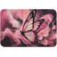 Tapis lavable antidérapant à motif floral rose en flanelle Butterfly, 24 x 36 po-928121442