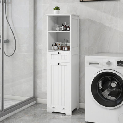 Armoire de trieur de linge inclinable à un compartiment et un tiroir