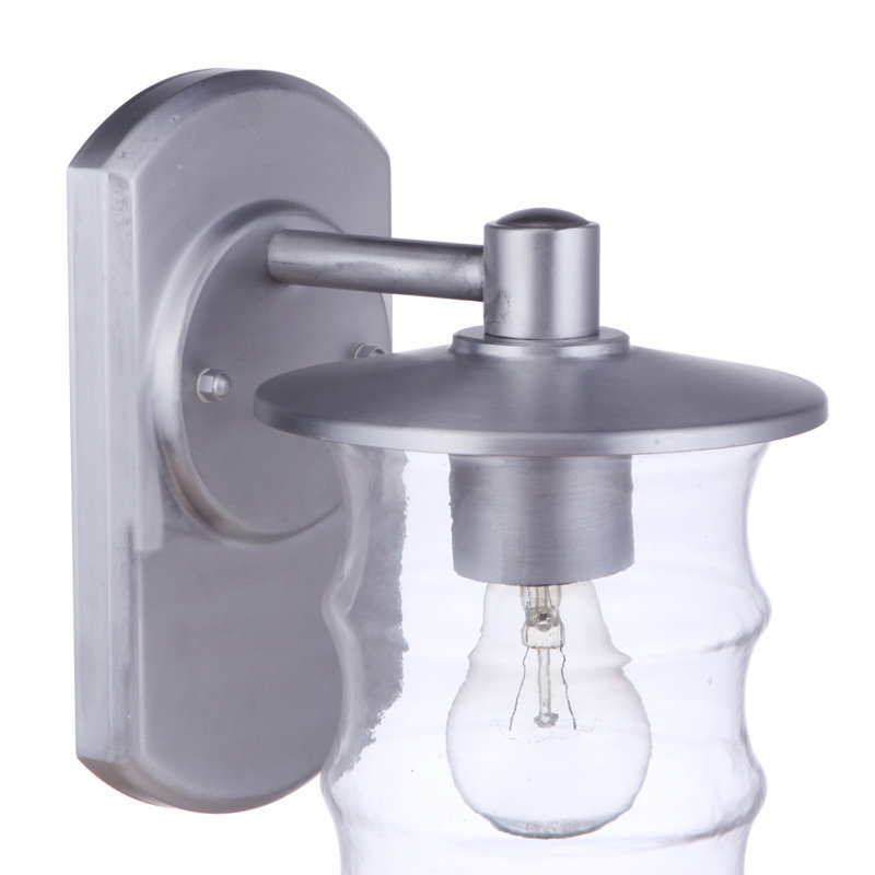 Ammadas Wall Light, Satin Aluminum, 10" H x 7.5" W x 9" D
